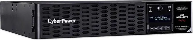 Main image of CyberPower PR1500RTXL2UCN - UPS - 2U - line-interactive - 100/110/120/125 VAC - 1500Watt - 1500VA - USB, Serial, SNMP, Relay, Cloud, EPO - 8 NEMA 5-15R - Black