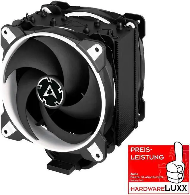 Alt view image 7 of 18 - ARCTIC Freezer 34 eSports DUO Edition - Tower CPU Cooler with Push-Pull Configuration I Silent 3-Phase-Motor and wide range of regulation 200 to 2100 RPM - Includes 2 low noise PWM 120 mm Fans – White