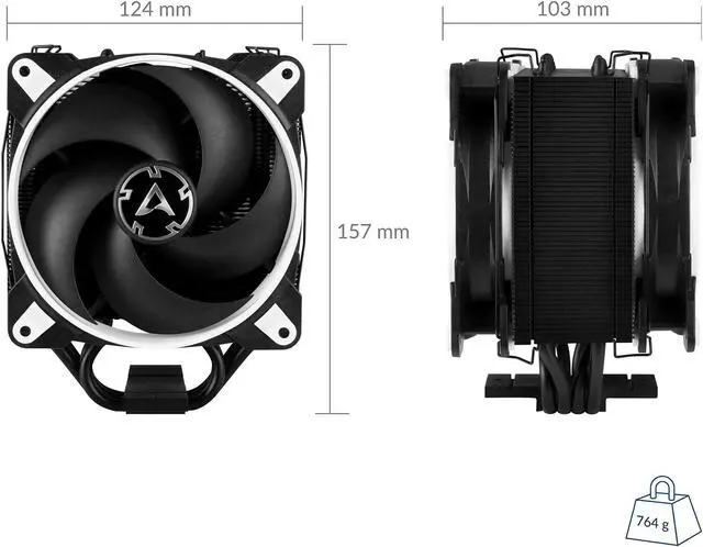 Alt view image 10 of 18 - ARCTIC Freezer 34 eSports DUO Edition - Tower CPU Cooler with Push-Pull Configuration I Silent 3-Phase-Motor and wide range of regulation 200 to 2100 RPM - Includes 2 low noise PWM 120 mm Fans – White