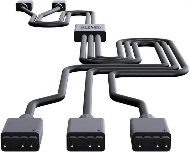 Alt view image 2 of 6 - Cooler Master Addressable RGB 1-to-3 Splitter Cable with Gigabyte 3-pin ARGB Adapter