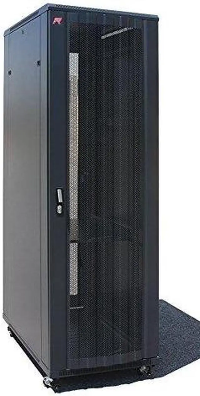 Alt view image 11 of 14 - Sysracks 42U 39" Deep Mesh Doors IT Network Free Standing Server Rack Cabinet Enclosure $150 Value: Shelf, Thermo System, Powerbar, 4 Fans and more