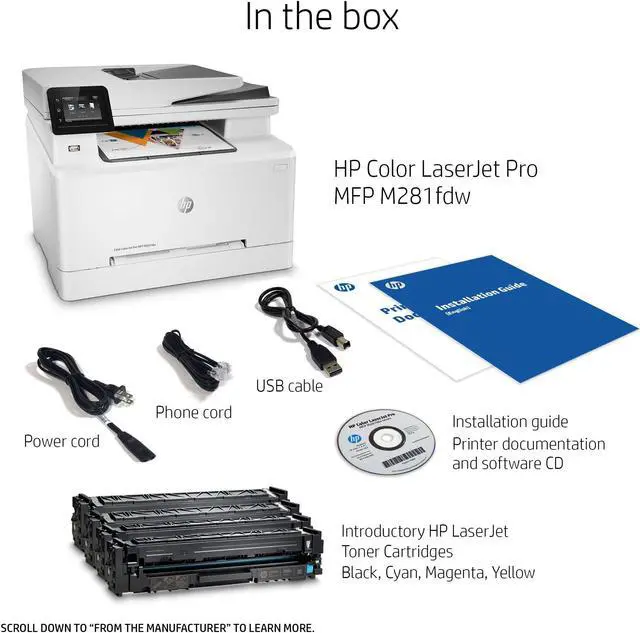 Alt view image 4 of 7 - HP LaserJet Pro M281fdw All in One Wireless Color Laser Printer,  Dash Replenishment ready (T6B82A)