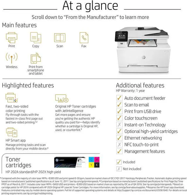 Alt view image 6 of 7 - HP LaserJet Pro M281fdw All in One Wireless Color Laser Printer,  Dash Replenishment ready (T6B82A)