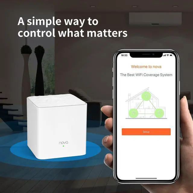 Alt view image 7 of 7 - Tenda MW3 Nova Wave 2 802.11AC, Mu-Mimo Whole Home Wi-Fi Mesh System, 3-Pack