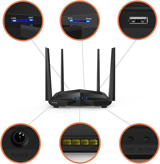 Alt view image 6 of 14 - TENDA TECHNOLOGY AC10U AC1200 DUAL-BAND GB WIFI ROUTER