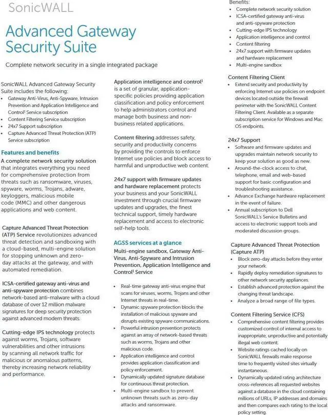 Alt view image 10 of 13 - SonicWall 01-SSC-0426 Gen 6 TZ500 Wireless-AC with 8X5 Support 1YR