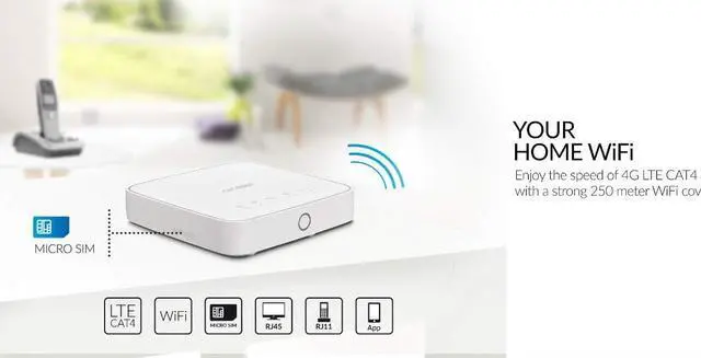 Alt view image 6 of 7 - Router Alcatel Link Hub 4G LTE Unlocked Worldwide HH41NH Multibam 150 Mbps Wi-Fi (4G LTE USA Latin Caribbean Euro Asia Africa) + Rj11 Up to 32 Users HH41NH-2BTGMXA-1