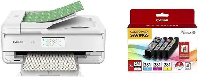 Alt view image 10 of 20 - Canon PIXMA TS9521C (2988C022) Duplex 4800 DPI x 1200 DPI Wireless/USB Color Inkjet The Crafter’s All-In-One Printer