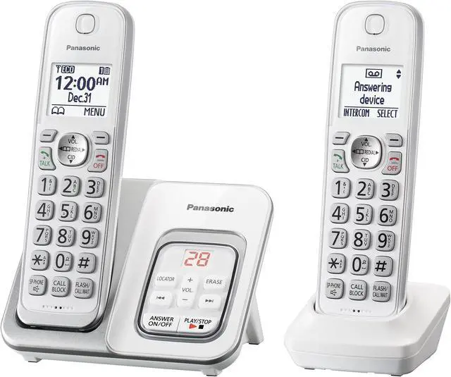 Alt view image 7 of 20 - Panasonic KX-TGD532W Cordless Phone With 2 Handset Phones