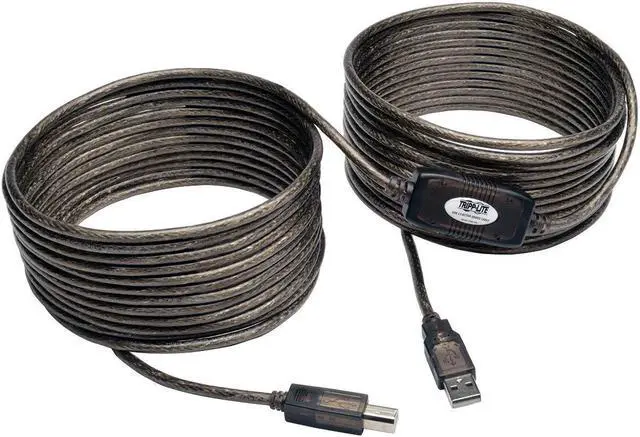 Alt view image 5 of 18 - Tripp Lite USB 2.0 Hi-Speed Active Repeater Cable A/B M/M 480Mbps 50' 50ft