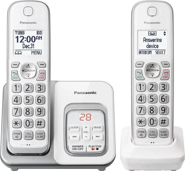 Alt view image 8 of 20 - Panasonic KX-TGD532W Cordless Phone With 2 Handset Phones