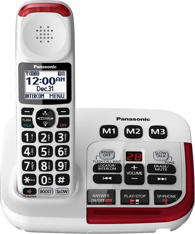 Alt view image 4 of 20 - Panasonic KX-TGM420W Amplified Cordless DECT 6.0 Phone|Voice Booster Up-To 100 dB|Answering Machine|Silver
