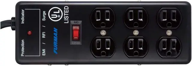 Alt view image 4 of 12 - Furman SS6B 6 Outlet Pro Surge Protector Block Power Conditioner