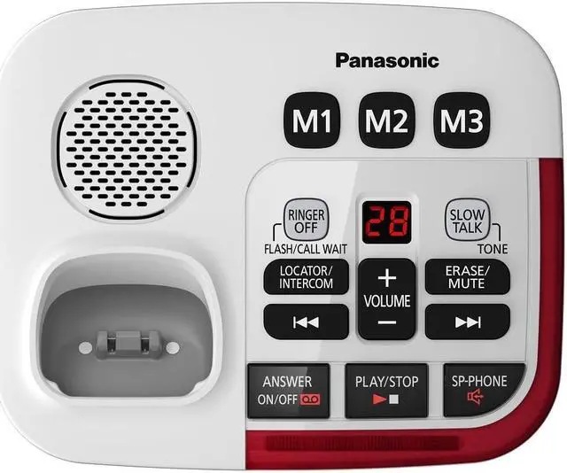 Alt view image 10 of 20 - Panasonic KX-TGM420W Amplified Cordless DECT 6.0 Phone|Voice Booster Up-To 100 dB|Answering Machine|Silver