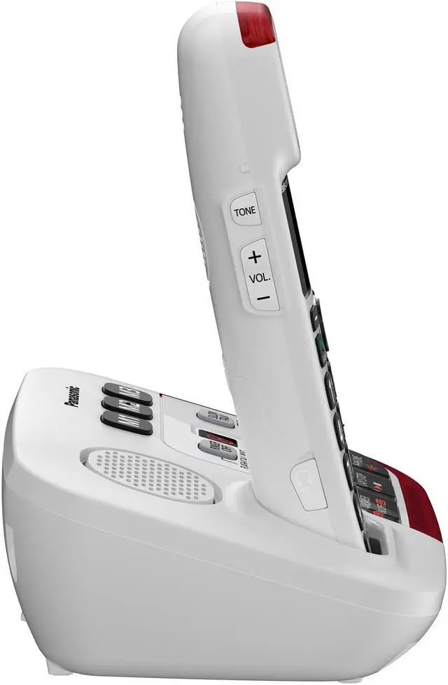 Alt view image 7 of 20 - Panasonic KX-TGM420W Amplified Cordless DECT 6.0 Phone|Voice Booster Up-To 100 dB|Answering Machine|Silver