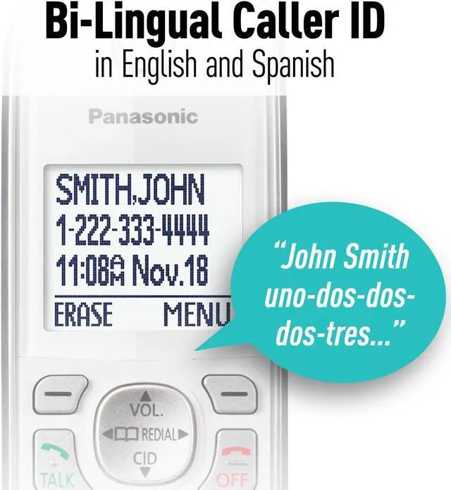 Alt view image 10 of 20 - Panasonic KX-TGD532W Cordless Phone With 2 Handset Phones