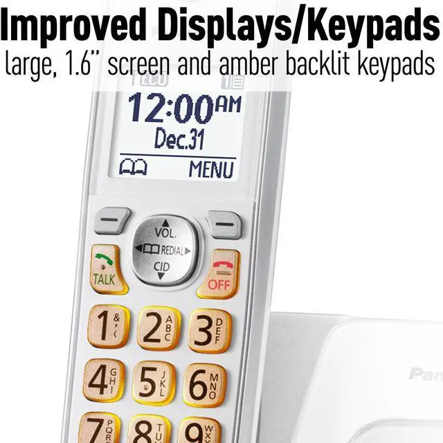 Alt view image 12 of 20 - Panasonic KX-TGD532W Cordless Phone With 2 Handset Phones
