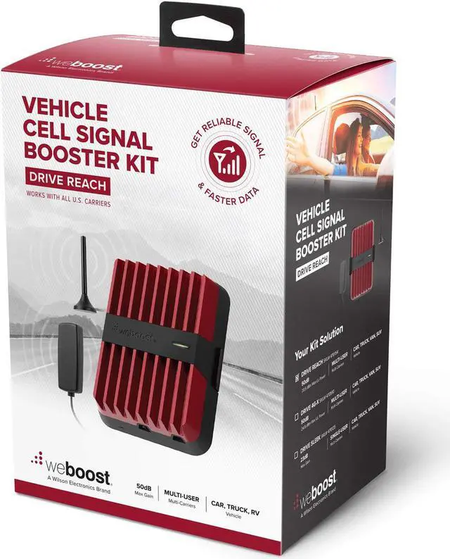 Alt view image 3 of 7 - weBoost Drive Reach (470154) Cell Phone Signal Booster for Your Car, Truck, Van, or SUV – Verizon, AT&T, T-Mobile, Sprint - Enhance Your Cell Phone Signal Across North America