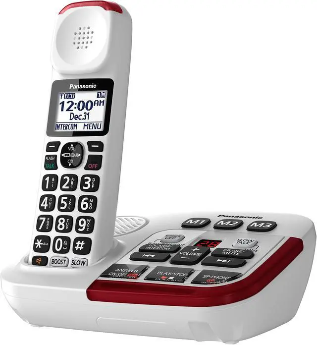Alt view image 6 of 20 - Panasonic KX-TGM420W Amplified Cordless DECT 6.0 Phone|Voice Booster Up-To 100 dB|Answering Machine|Silver