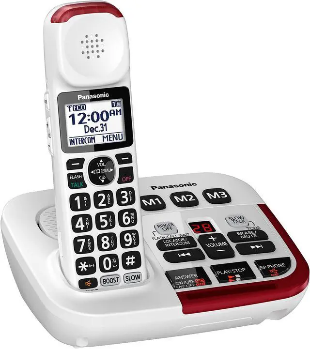 Alt view image 5 of 20 - Panasonic KX-TGM420W Amplified Cordless DECT 6.0 Phone|Voice Booster Up-To 100 dB|Answering Machine|Silver
