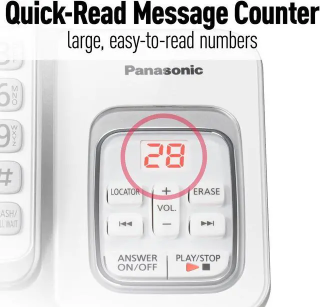 Alt view image 11 of 20 - Panasonic KX-TGD532W Cordless Phone With 2 Handset Phones