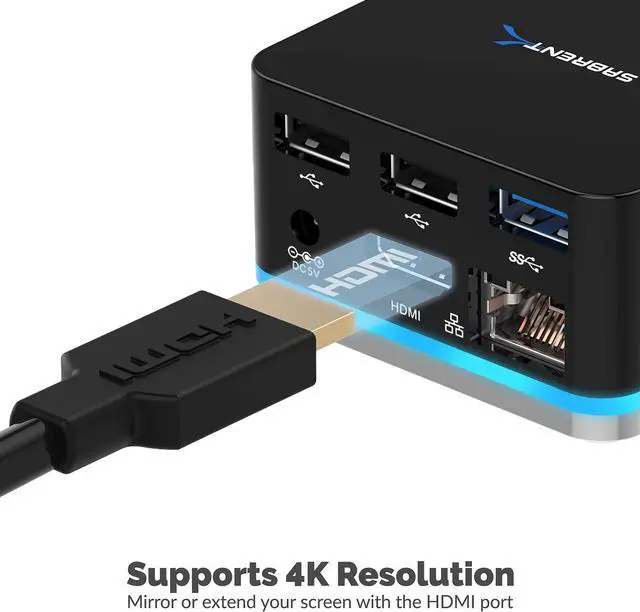 Alt view image 4 of 7 - SABRENT 5 Port USB Type C Mini Continuum Docking Station, Supports Up to 3840x2160 at 30HZ (DS-CMND)