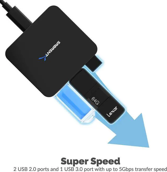 Alt view image 6 of 7 - SABRENT 5 Port USB Type C Mini Continuum Docking Station, Supports Up to 3840x2160 at 30HZ (DS-CMND)