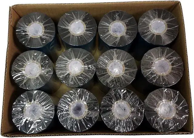 Alt view image 2 of 6 - Beyond Barcode Thermal Transfer Ribbon TTR Resin Enhanced Wax Ribbon Compatible for Zebra printer 4.33"X1476' (110mm X 450m) Black 48 Rolls.