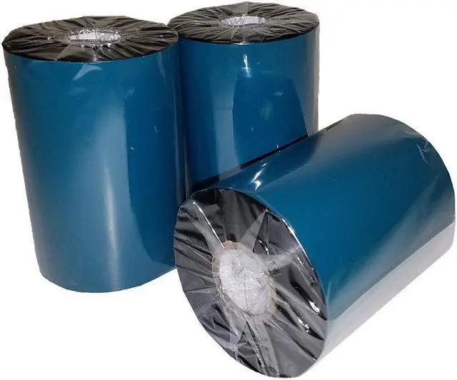 Alt view image 4 of 6 - Beyond Barcode Thermal Transfer Ribbon TTR Resin Enhanced Wax Ribbon Compatible for Zebra printer 4.33"X1476' (110mm X 450m) Black 48 Rolls.