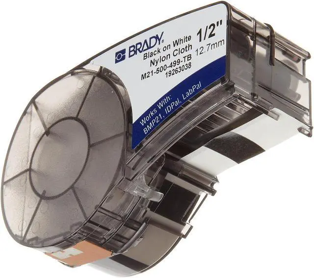 Alt view image 8 of 10 - BRADY M21-500-499-TB Label Tape Cartridge, Black/White, Labels/Roll: Continuous