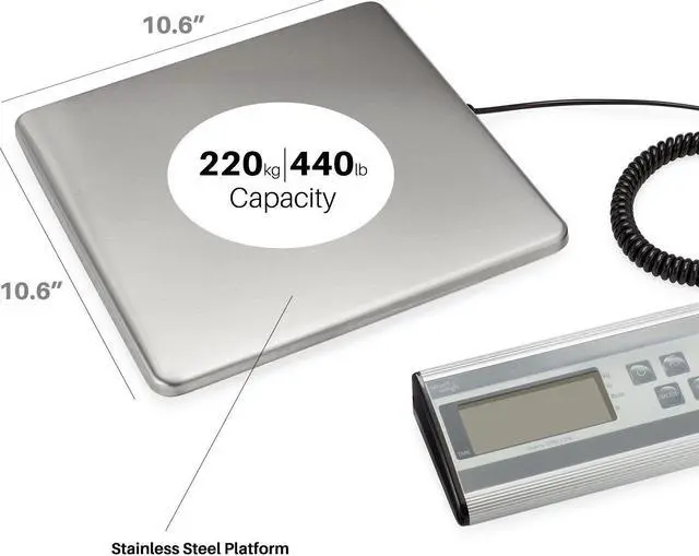 Alt view image 2 of 12 - Smart Weigh Digital Heavy Duty Shipping and Postal Scale with Durable Stainless Steel Large Platform, 440 lbs Capacity x 6 oz Readability, UPS USPS Post Office Postal Scale and Luggage Scale