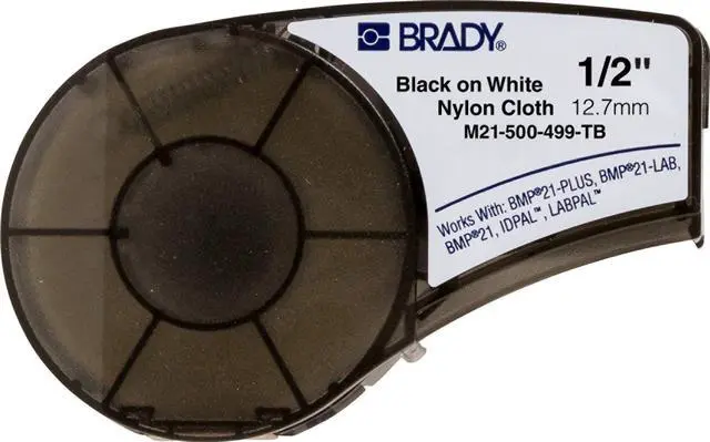 Alt view image 4 of 10 - BRADY M21-500-499-TB Label Tape Cartridge, Black/White, Labels/Roll: Continuous