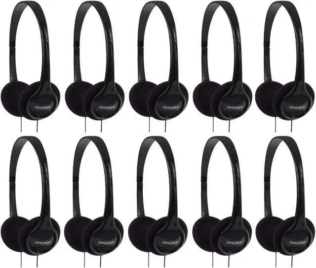 Alt view image 4 of 9 - Koss KPH7 Lightweight Portable On-Ear Headphones (Black, 10 Pack)