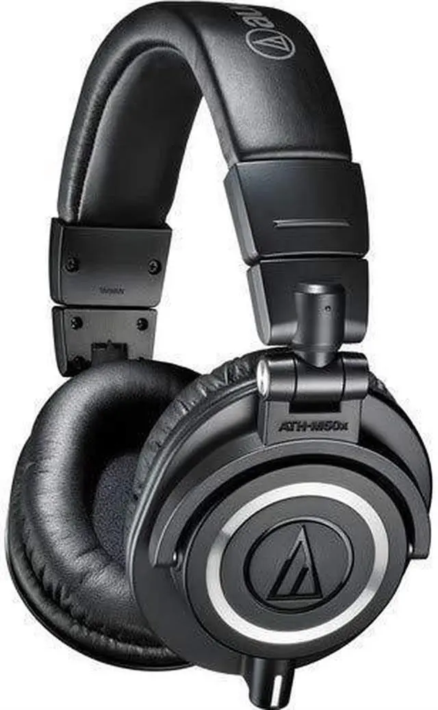 Alt view image 3 of 12 - Audio-Technica ATH-M50x Professional Studio Monitor Headphones (Black) with Carrying Case, 6Ave Cleaning Kit and 1-Year