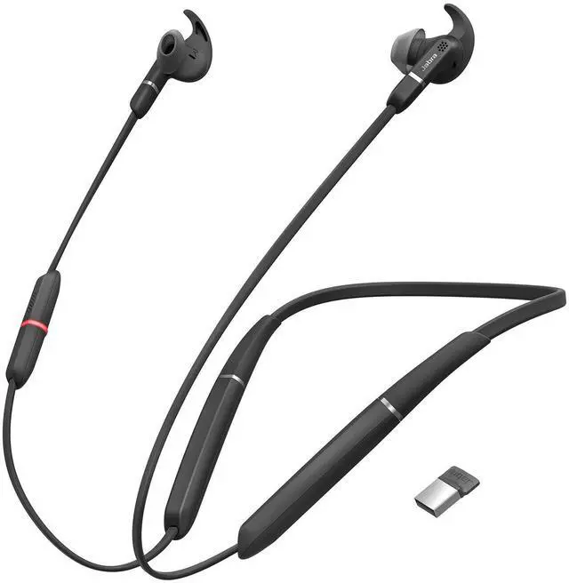Alt view image 2 of 19 - Jabra Evolve 65e UC & Link 370 Wireless Professional Earbuds