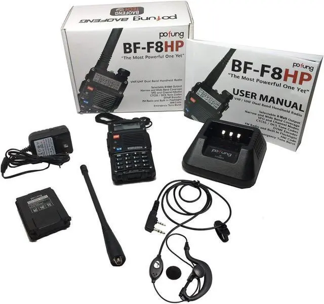 Alt view image 7 of 17 - BaoFeng BF-F8HP 8-Watt Dual Band Two-Way Radio (136-174Mhz VHF & 400-520Mhz UHF) Includes Full Kit