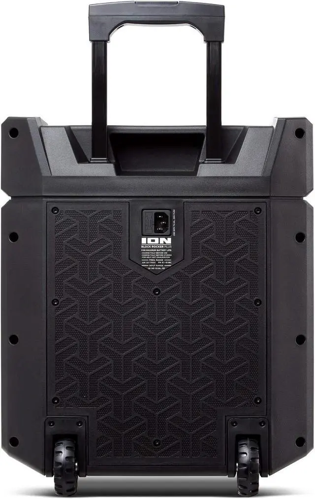 Alt view image 4 of 5 - ION Audio Block Rocker Plus | 100W Portable Speaker, Battery Powered with Bluetooth, Microphone & Cable, AM/FM Radio, Wheels & Telescopic Handle and USB Charging For Smartphones & Tablets
