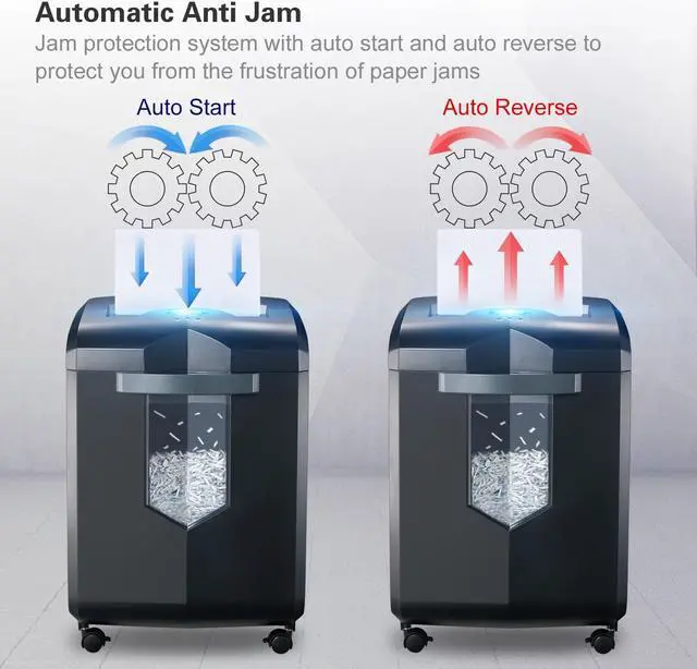 Alt view image 11 of 20 - Bonsaii EverShred C149-C 18-Sheet Cross-cut Paper/CD/Credit Card Shredder, 60 Mintues Running Time, Overload and Thermal Protection, Draw-out 6 Gallon Wastebasket Capacity, with 4 Casters
