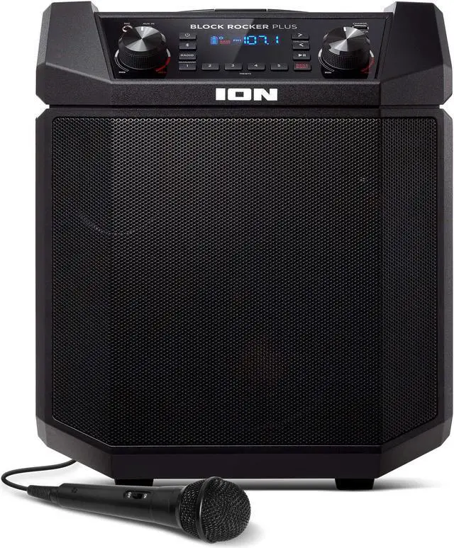 Alt view image 5 of 5 - ION Audio Block Rocker Plus | 100W Portable Speaker, Battery Powered with Bluetooth, Microphone & Cable, AM/FM Radio, Wheels & Telescopic Handle and USB Charging For Smartphones & Tablets
