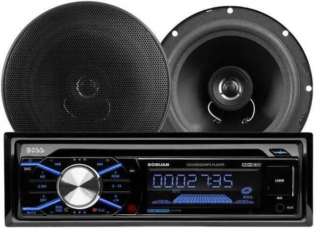Alt view image 17 of 20 - BOSS Audio 656BCK 508UAB CD/MP3 AM/FM Receiver With USB and SD Memory Card Ports Plus one Pair of 6.5" Speakers