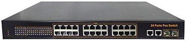 HDView 24 Port POE Switch, 400W Power, 2 Gigabit uplink Ports and