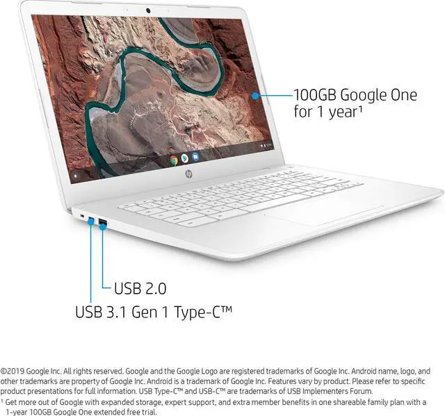 Alt view image 12 of 18 - HP Chromebook AMD A4-9120 4GB Memory 32 GB eMMC SSD 14.0" Non-Touch Screen Chrome OS 14-db0030nr