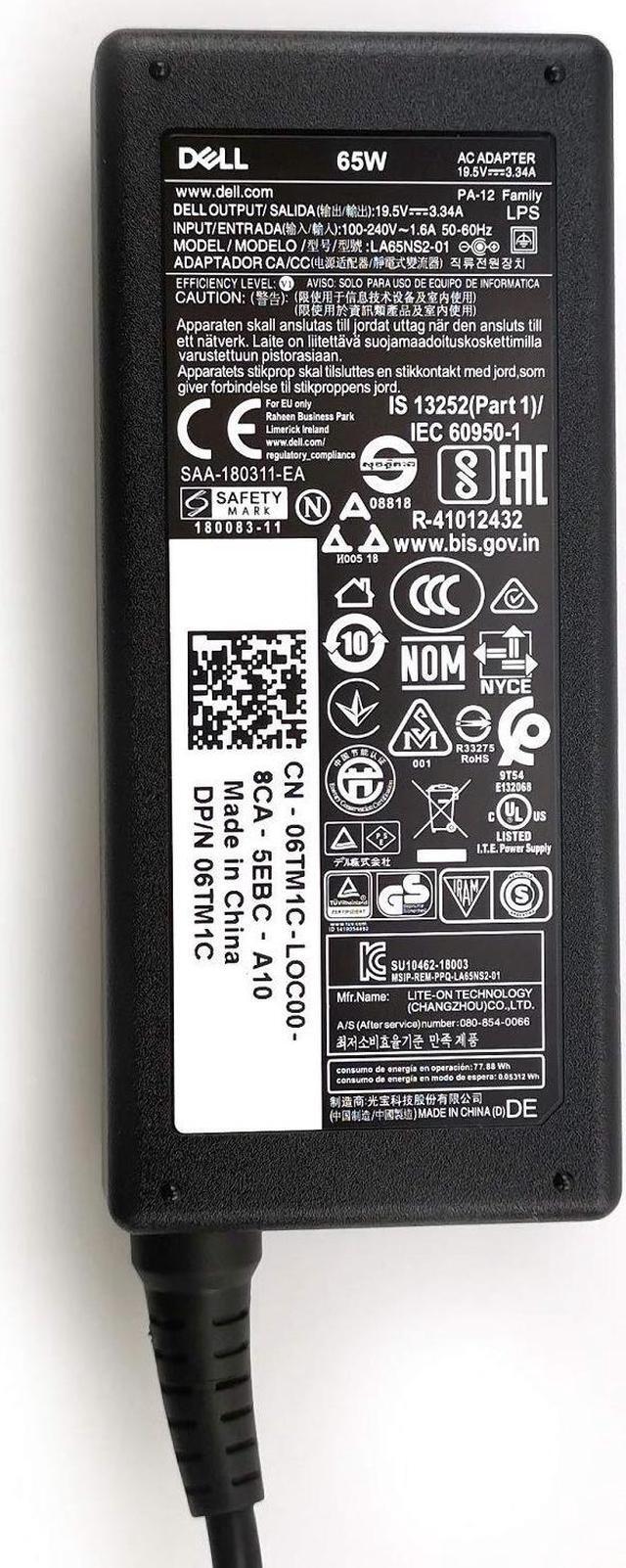Alt view image 6 of 15 - 65W Ac Power Adapter Charger & Cord - Replaces Dell 6TM1C 9RN2C RGFH0 PA-1650-02D2 HA65NS5-00