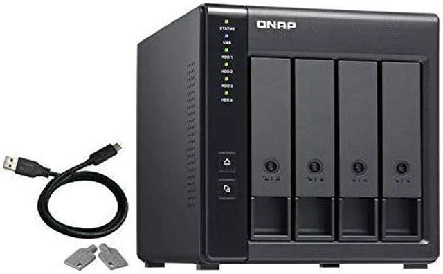 Alt view image 4 of 8 - QNAP TR-004 4 Bay Hard Drive Enclosure Direct Attached Storage (DAS) with hardware RAID USB 3.0 Type-C