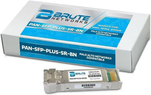 Alt view image 2 of 4 - Brute Networks PAN-SFP-Plus-SR-BN - 10GBASE-SR 300m MMF 850nm SFP+ Transceiver (Compatible with OEM PN# PAN-SFP-Plus-SR)
