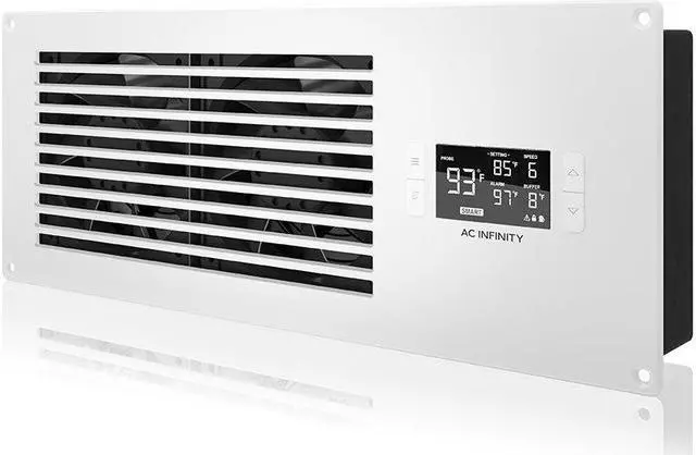 Main image of AC Infinity AIRFRAME T7-N White, High-Airflow Cooling Fan System 16", Intake Airflow, for AV Equipment Rooms, Closets, and Enclosures
