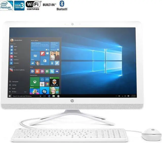 Alt view image 4 of 8 - HP 22-b016 All-In-One Desktop (Intel Pentium J3710, 4Gb Ram, 1Tb Hdd) With Windows 10