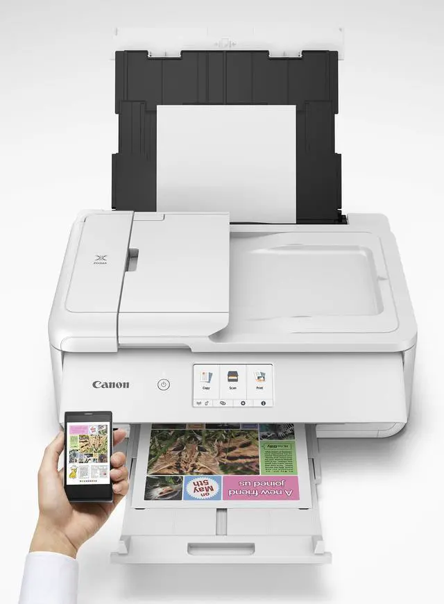 Alt view image 8 of 20 - Canon PIXMA TS9521C (2988C022) Duplex 4800 DPI x 1200 DPI Wireless/USB Color Inkjet The Crafter’s All-In-One Printer