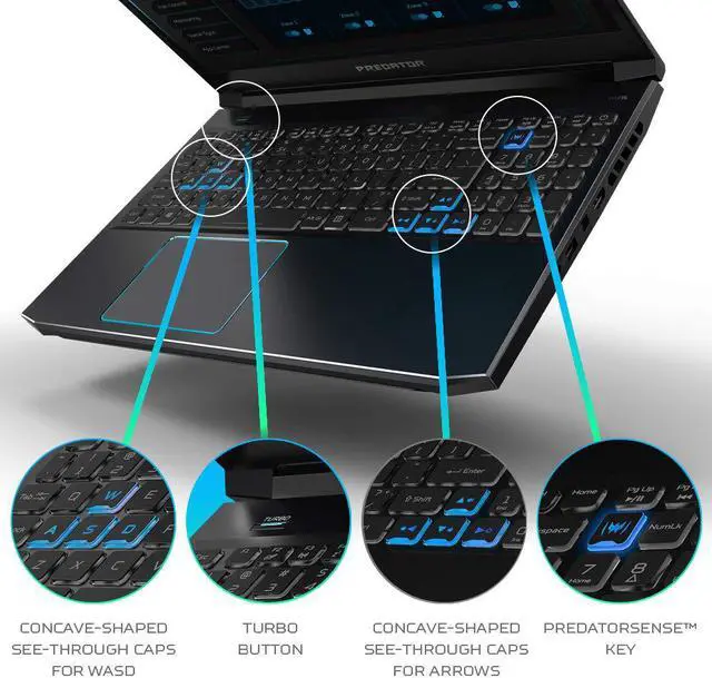 Alt view image 7 of 7 - Acer Predator Helios 300 Gaming Laptop, Intel Core i7-9750H, GeForce GTX 1660 Ti, 15.6" Full HD 144Hz Display, 3ms Response Time, 16GB DDR4, 512GB PCIe NVMe SSD, RGB Back (PH315-52-710B)