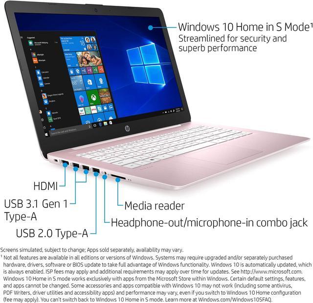 Alt view image 8 of 11 - HP Laptop Stream AMD A4-9120e 4GB Memory 64 GB eMMC SSD AMD Radeon R3 Series 14.0" Non-Touch Screen Windows 10 in S mode 14-ds0060nr